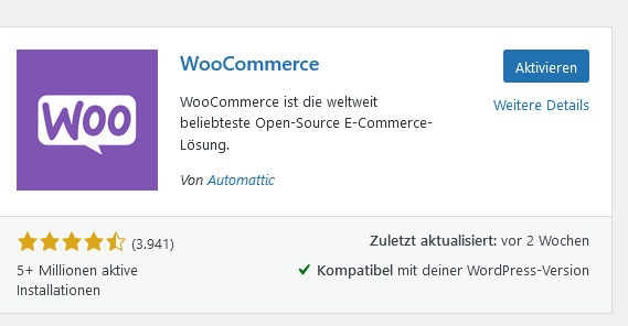 WooCommerce Plugin für WordPress installieren