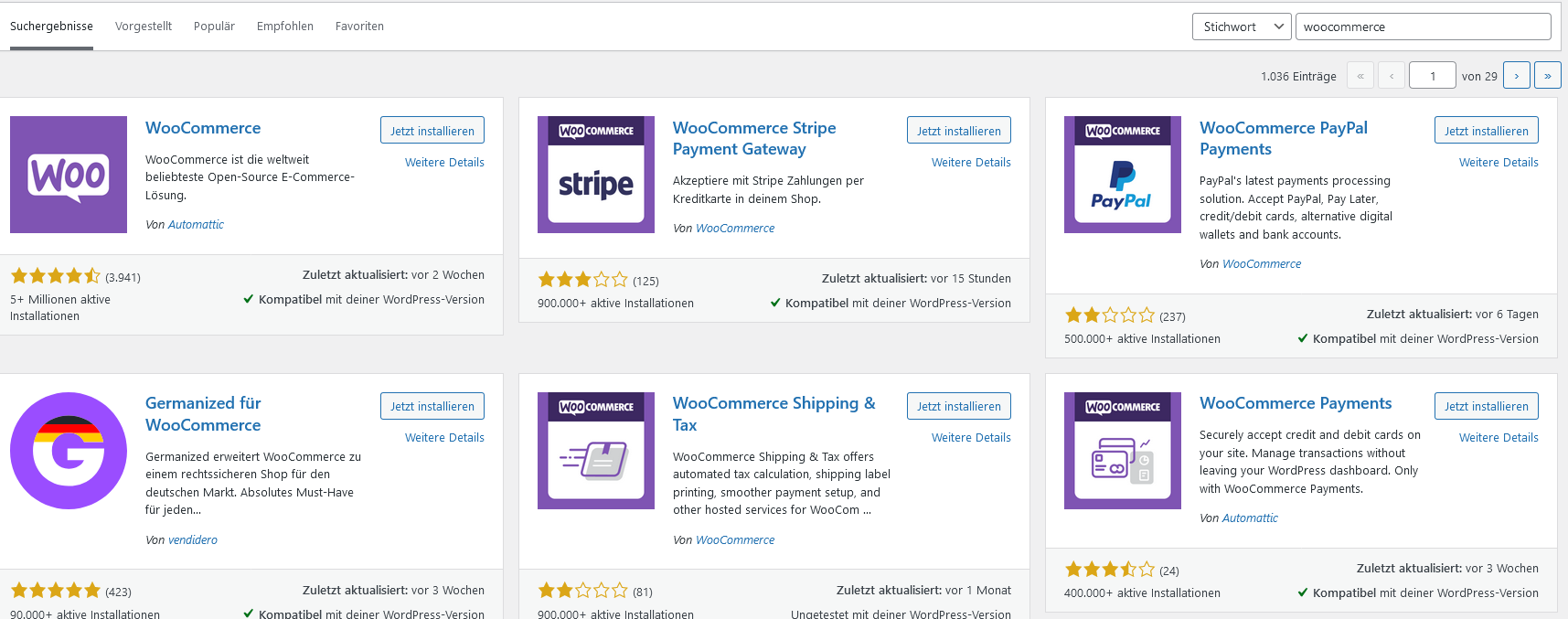 WooCommerce Plugin für WordPress
