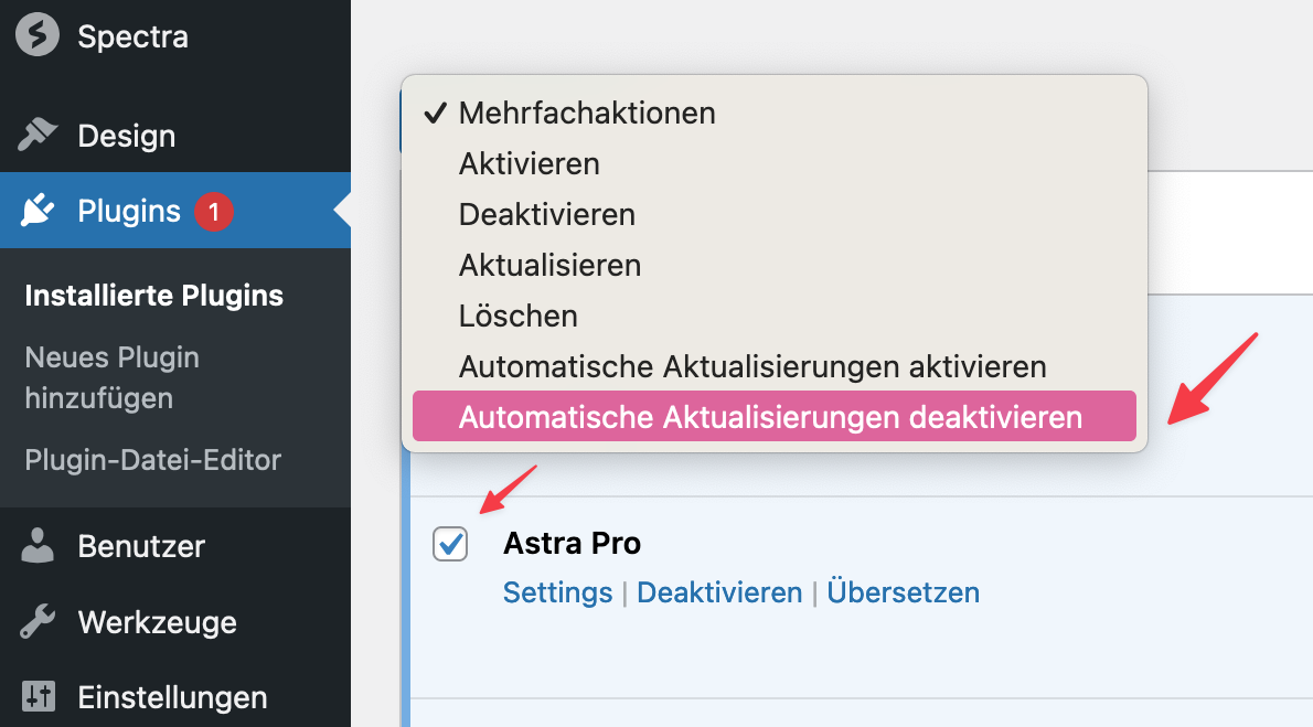 Automatische WordPress Plugin Updates deaktivieren